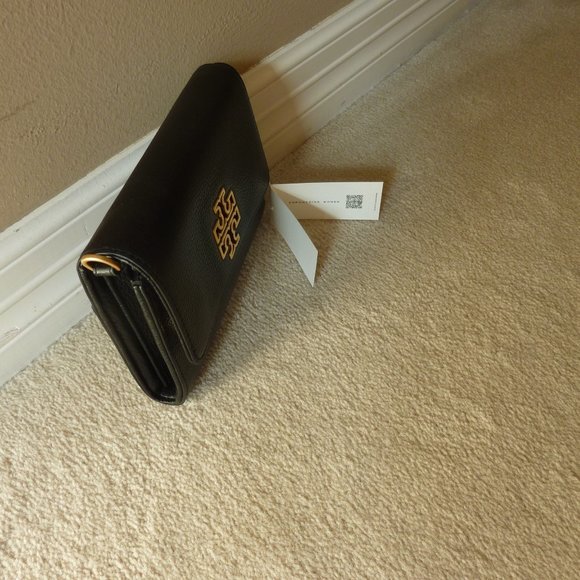 Tory Burch 'Britten' Leather T Logo Chain Strap Shoulder Bag (Black) - NEW - Picture 6 of 12